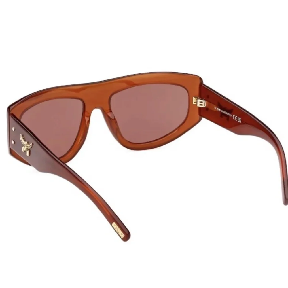 MCM Square Sunglasses with Gold Tone Logo Hardware, dust bag and pouch case NWT